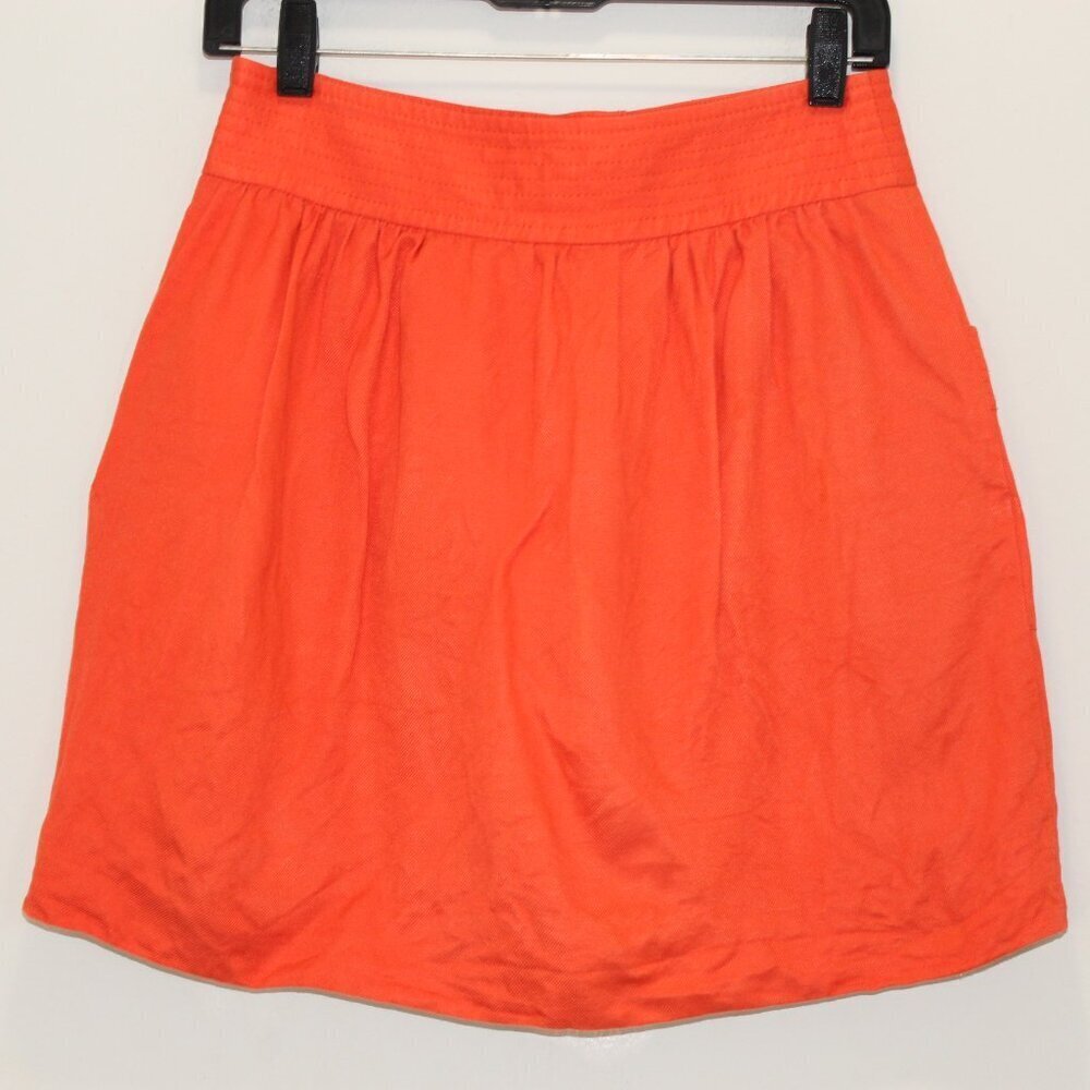 J Crew Factory Orange Skirt Size 2 - Picture 2 of 12
